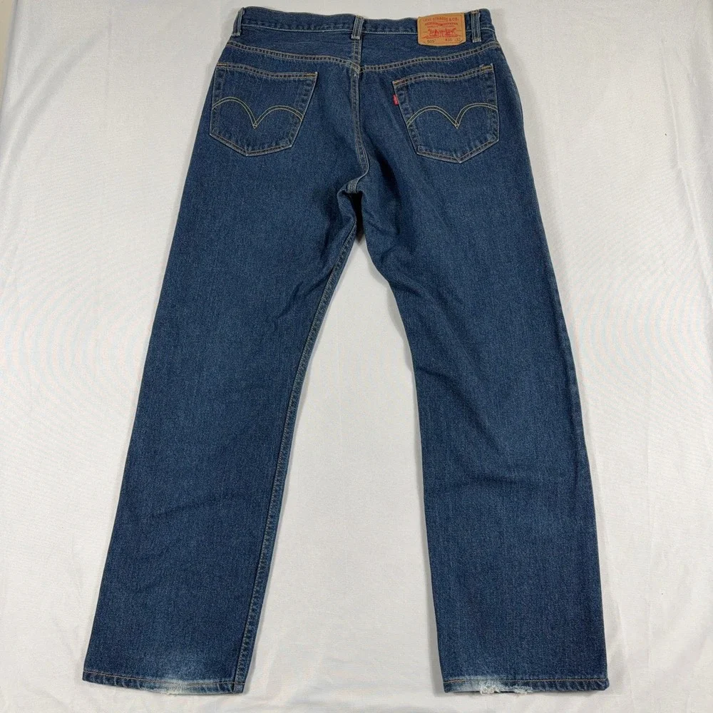 Vintage Levi's 505 Regular Fit Jeans Made in USA W36 L32‎ Dark Wash Blue
